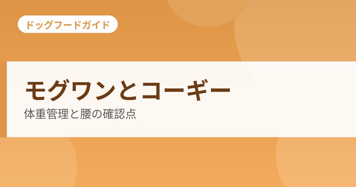 モグワンとコーギーの確認点